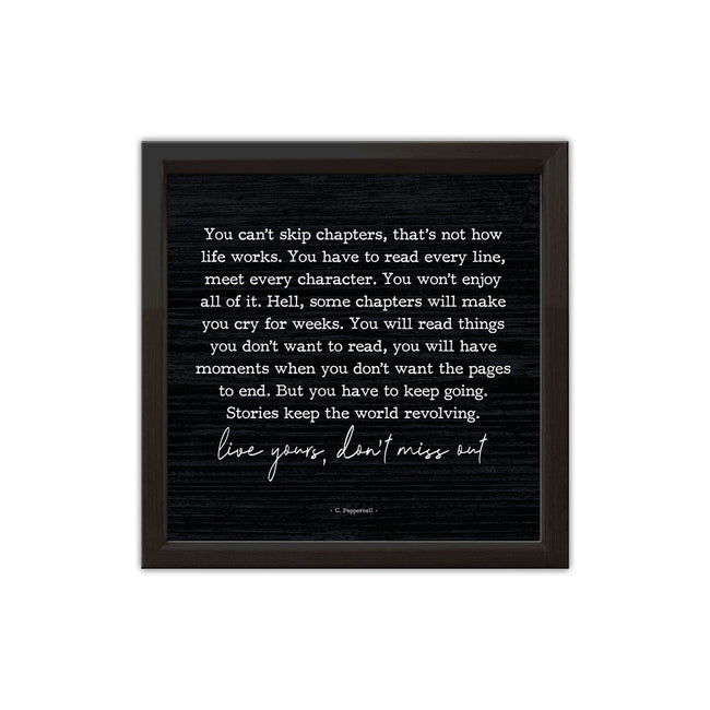You Can't Skip Chapters | Wood Sign