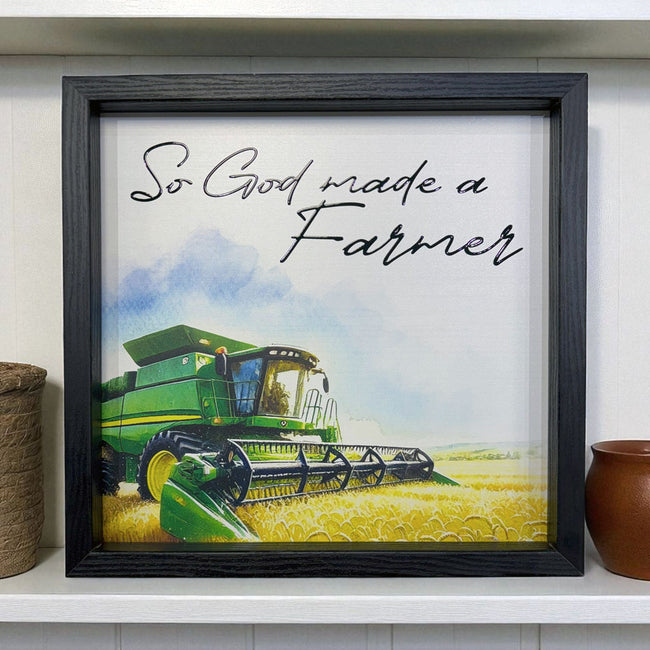 So God Made A Farmer - JD | Wood Sign