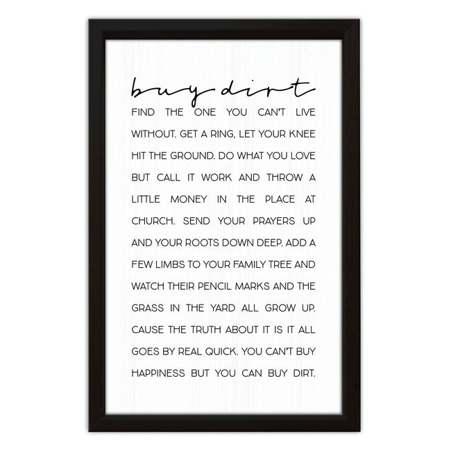 Buy Dirt | Wood Sign