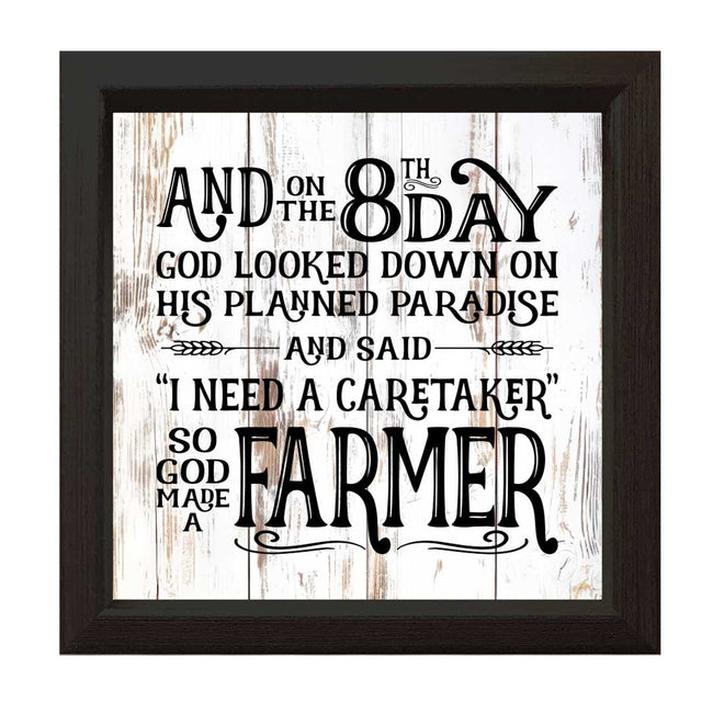 On The 8th Day God Made A Farmer | Wood Sign