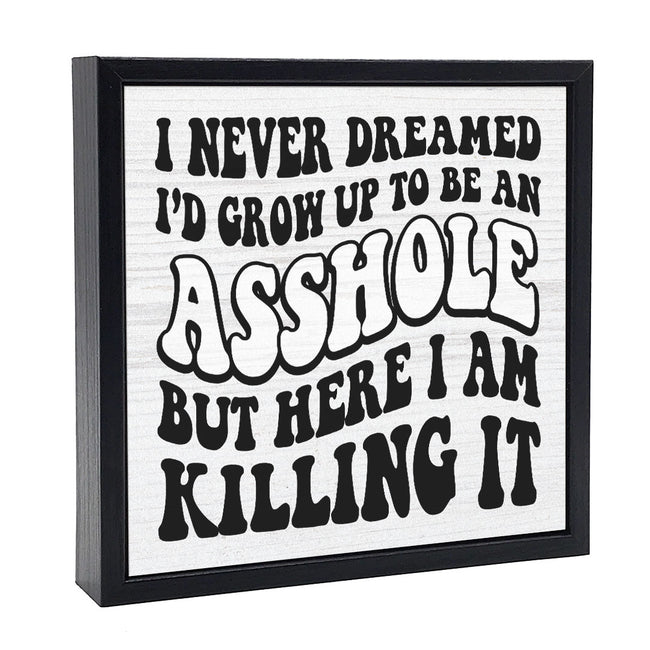 I Never Dreamed - Asshole | 'Chunky' Wood Sign