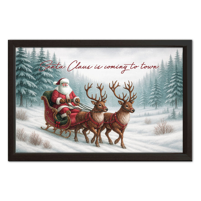 Santa Claus Is Coming To Town  | Wood Sign