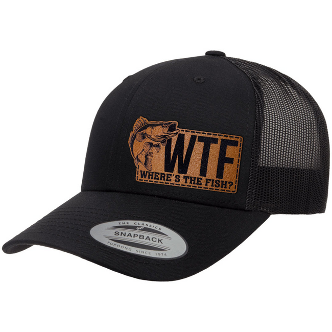 WTF - Where's The Fish | Leather Patch Hat