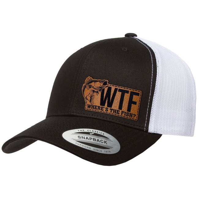 WTF - Where's The Fish | Leather Patch Hat