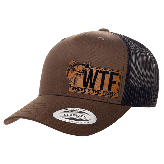 WTF - Where's The Fish | Leather Patch Hat
