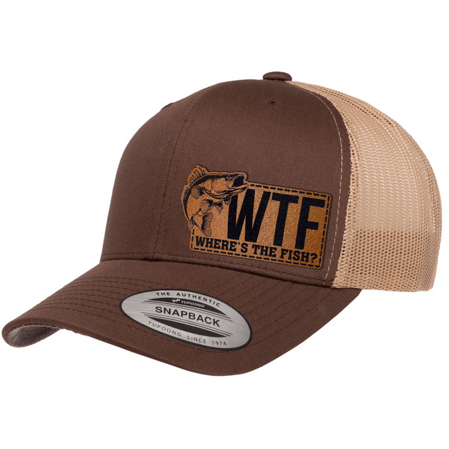 WTF - Where's The Fish | Leather Patch Hat