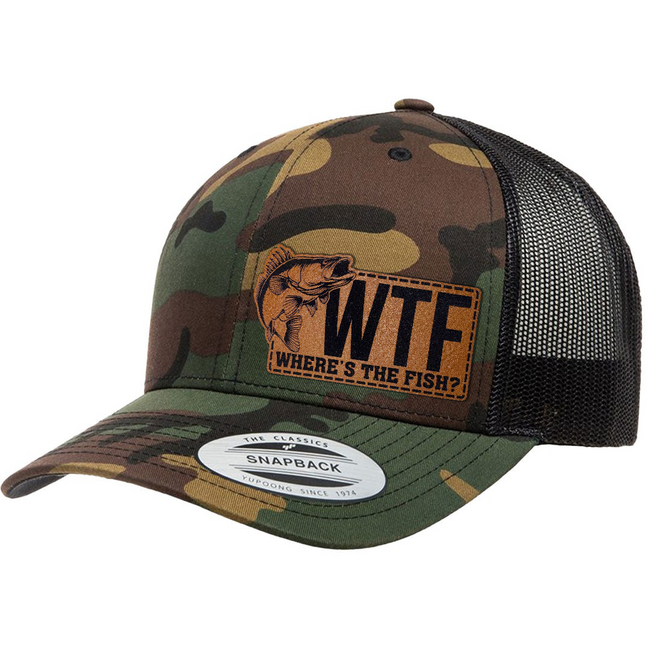 WTF - Where's The Fish | Leather Patch Hat