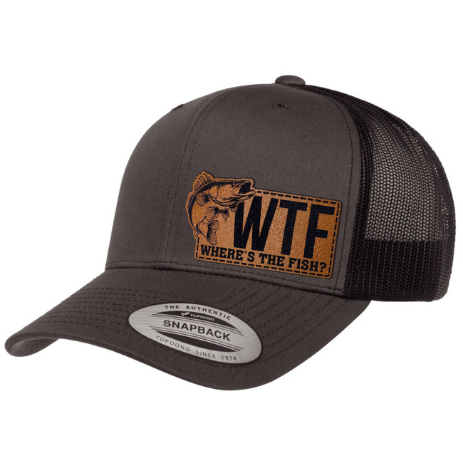WTF - Where's The Fish | Leather Patch Hat
