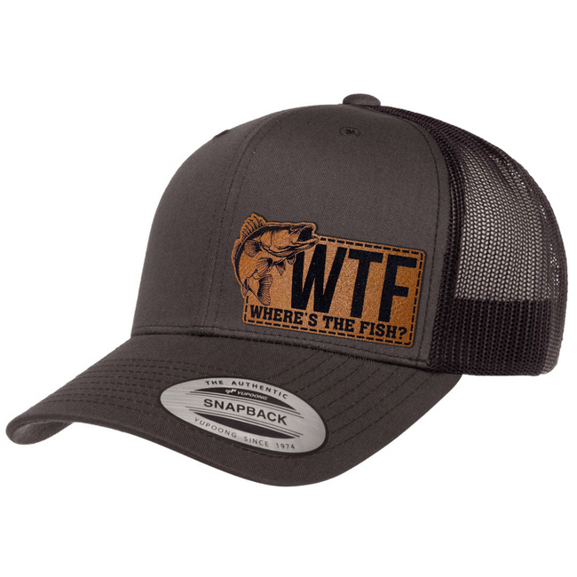 WTF - Where's The Fish | Leather Patch Hat