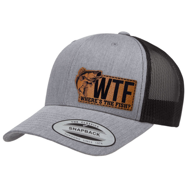 WTF - Where's The Fish | Leather Patch Hat