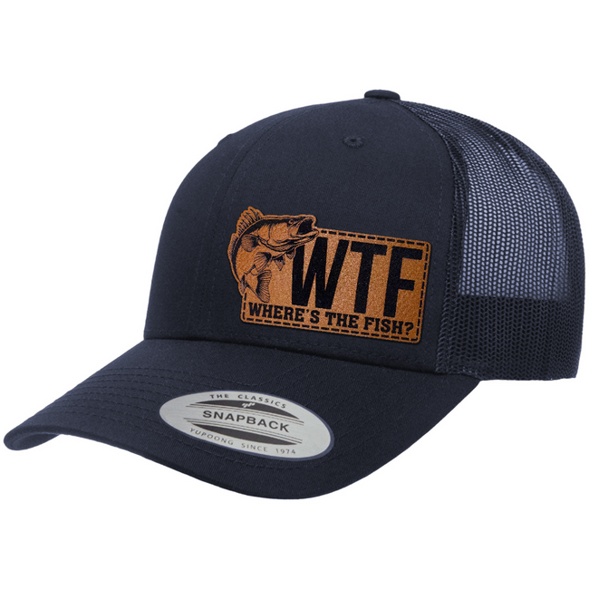 WTF - Where's The Fish | Leather Patch Hat