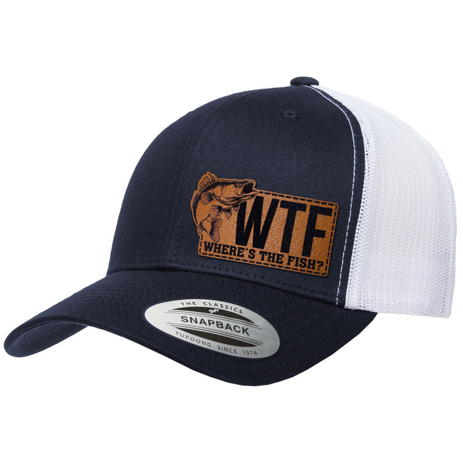 WTF - Where's The Fish | Leather Patch Hat