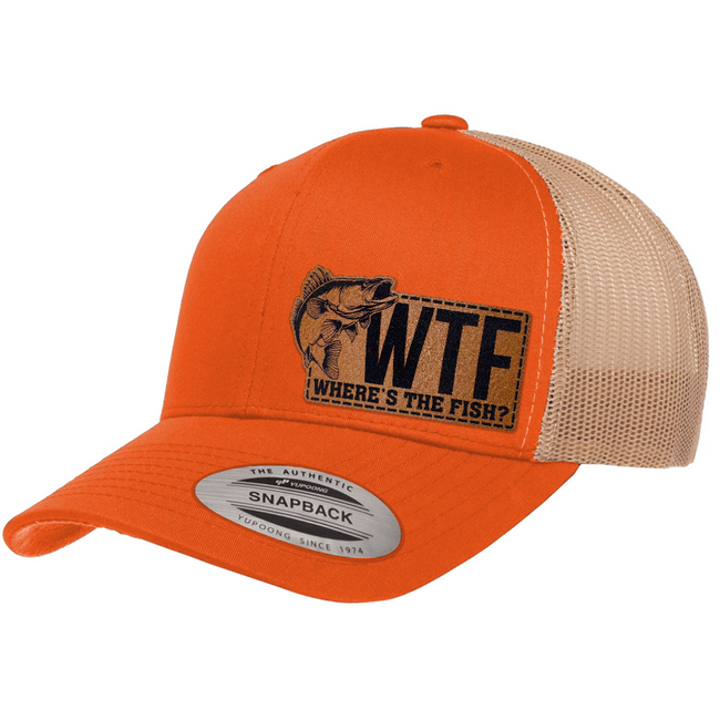 WTF - Where's The Fish | Leather Patch Hat