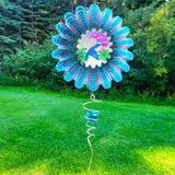 Animated Blue Hummingbird W/ Crystal LG Spinner Set