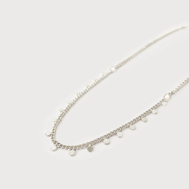 Silver Chain & Mini Metal Flat | Anklet