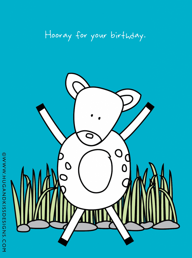 Hooray for your birthday | Hug & Kiss Card