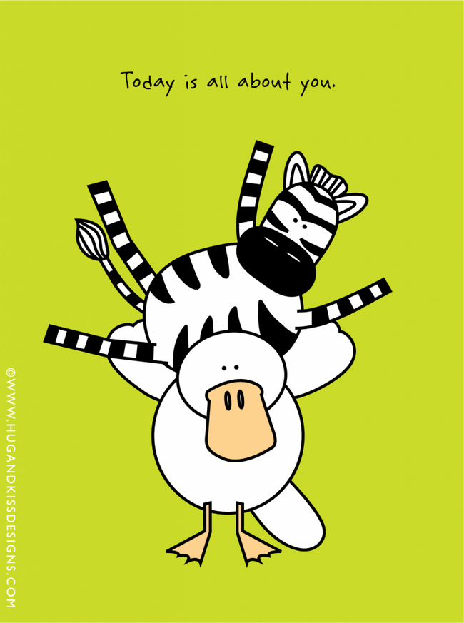 Today is all about you | Hug & Kiss Card