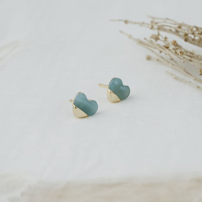Full Heart Studs | Earrings