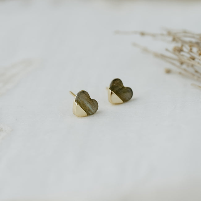 Full Heart Studs | Earrings
