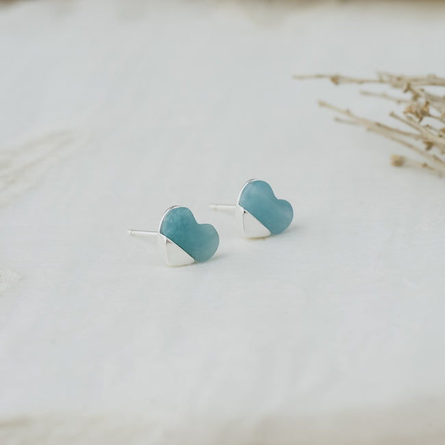 Full Heart Studs | Earrings