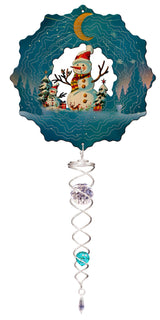 Snowman With Crystal Wind Spinner