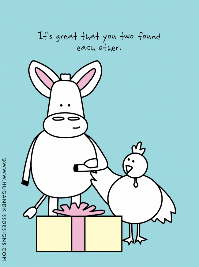 It’s great that you two found each other| Hug & Kiss Card