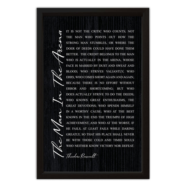 The Man In The Arena | Wood Sign