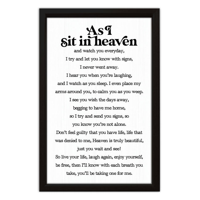 As I Sit In Heaven | Wood Sign