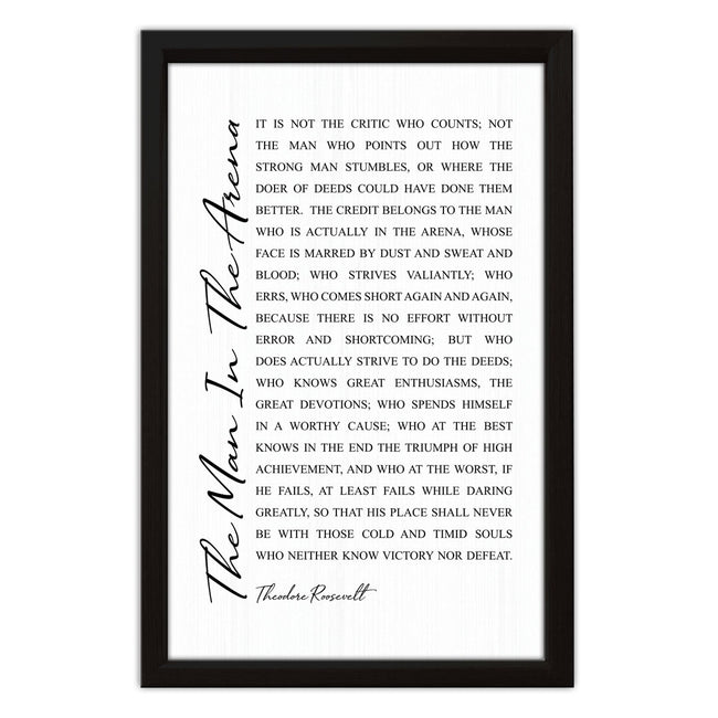 The Man In The Arena | Wood Sign