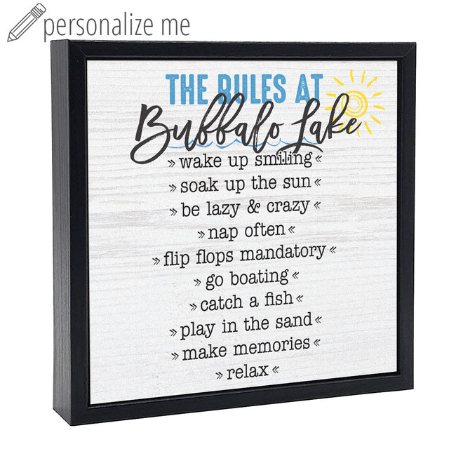 The Rules At (Custom) | Wood Sign