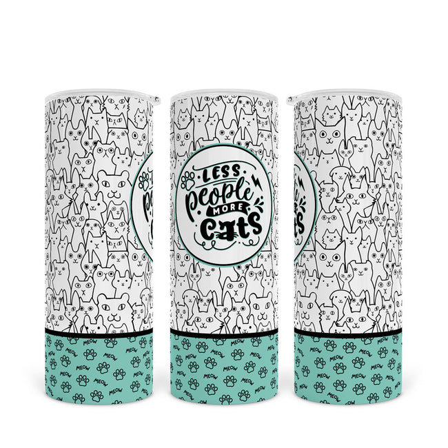 Less People More Cats | Skinny Tumbler