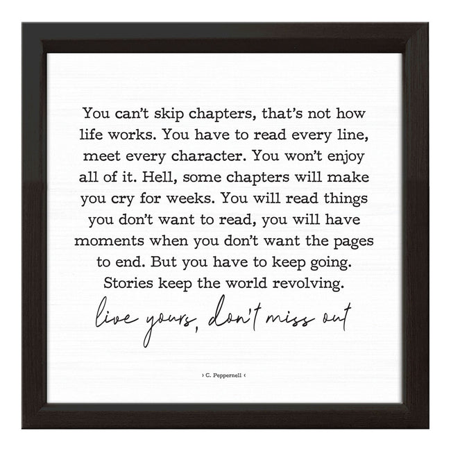You Can't Skip Chapters | Wood Sign