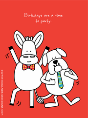 Birthdays are a Time to Party | Hug & Kiss Card