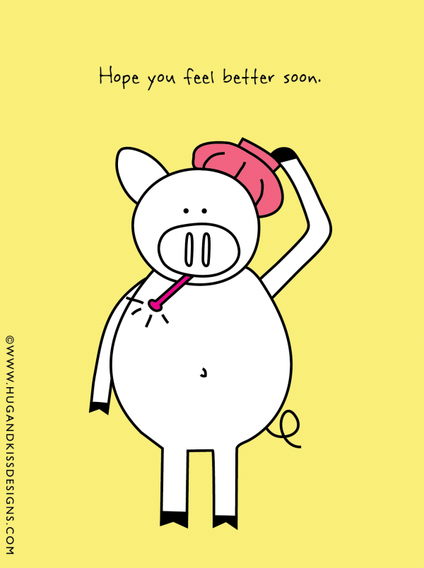 Hope you feel better soon | Hug & Kiss Card
