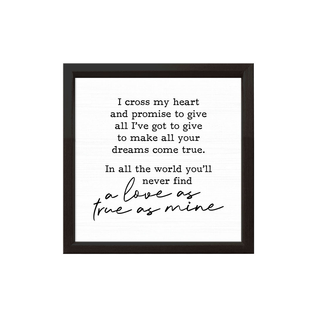 I Cross My Heart | Wood Sign