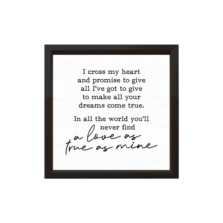I Cross My Heart | Wood Sign