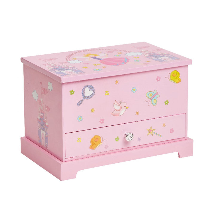 Mele &amp; Co Kerri jewelry box open, showing mirror and fairy figurine