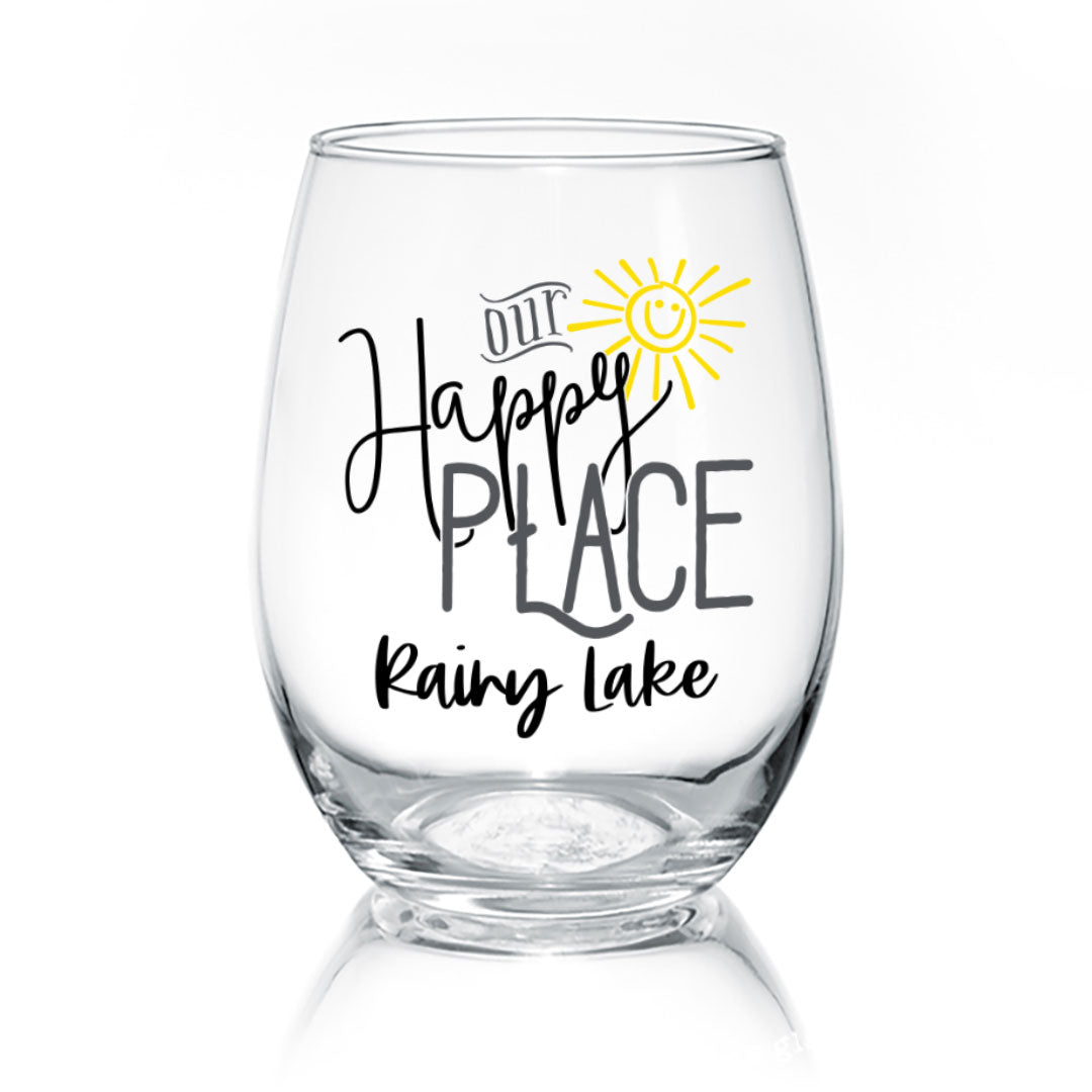 Our Happy Place (Custom) | Wine Glass