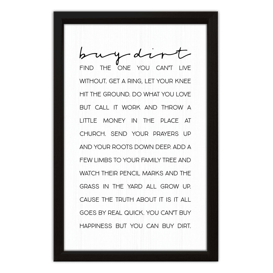 Buy Dirt | Wood Sign