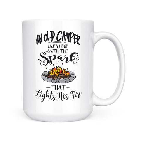 An Old Camper Lives Here | Mug