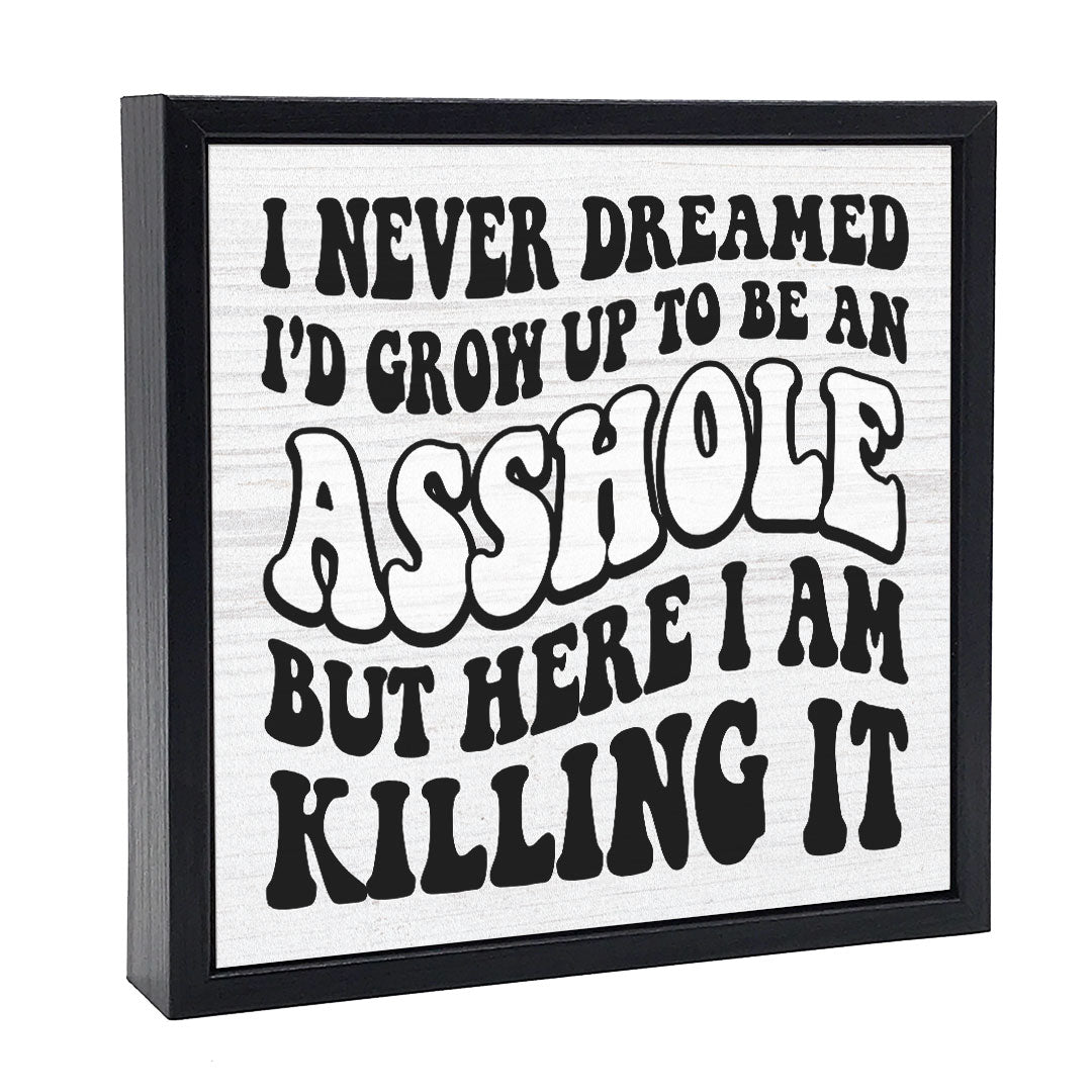 I Never Dreamed - Asshole | Wood Sign