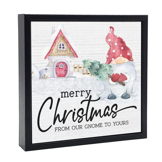 Merry Christmas From Our Gnome | 'Chunky' Wood Sign
