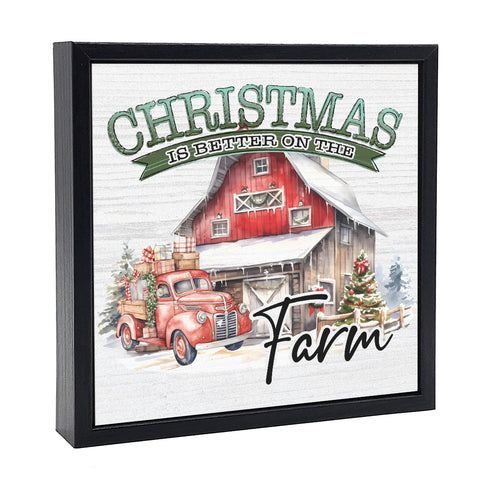 Christmas Is Better On The Farm | 'Chunky' Wood Sign
