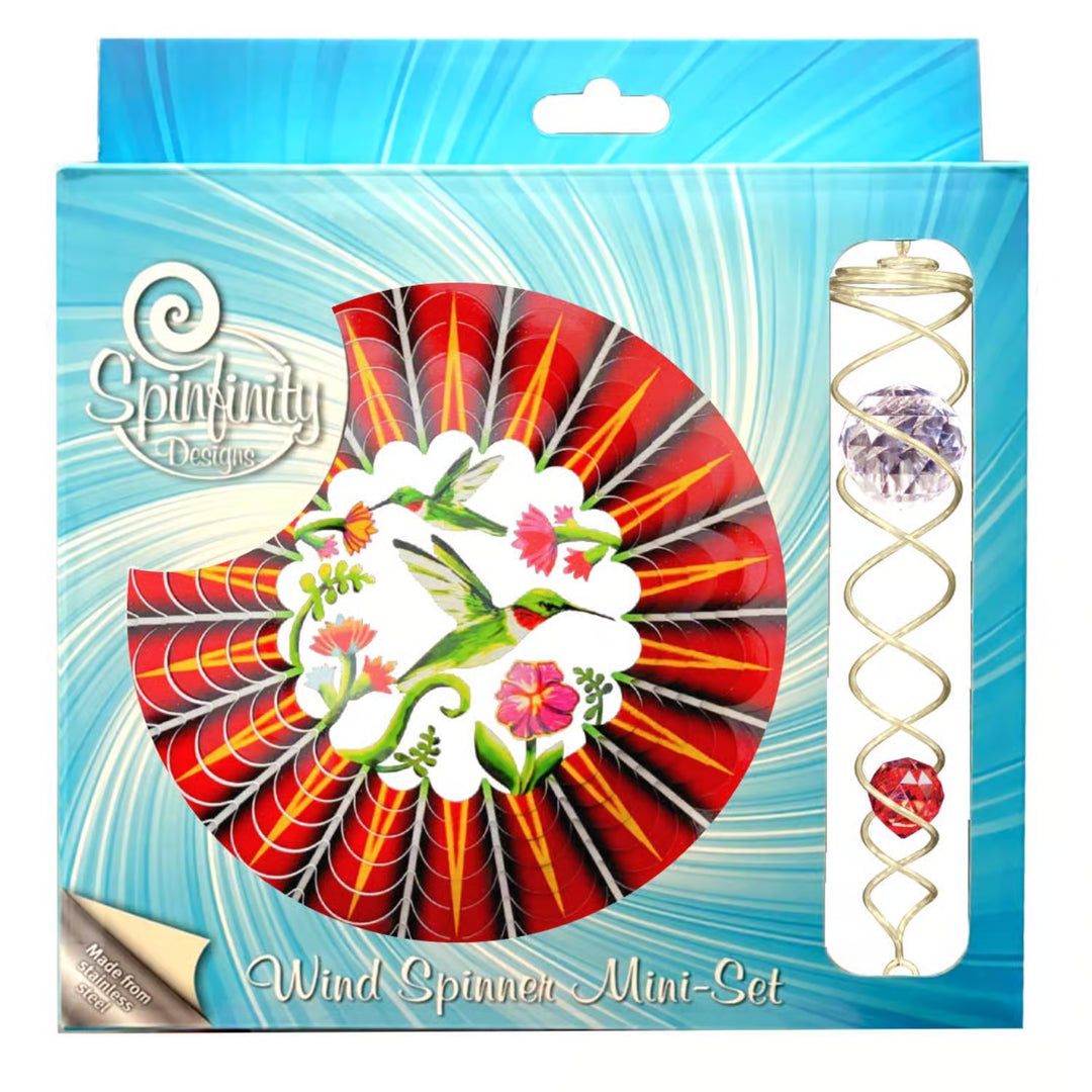 3D Hummingbird W/ Crystal Sm Spinner Set