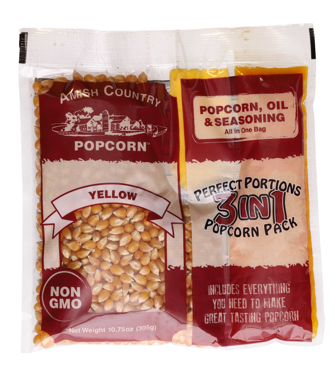 Amish Country Popcorn 10.75oz Medium Yellow tri-pack