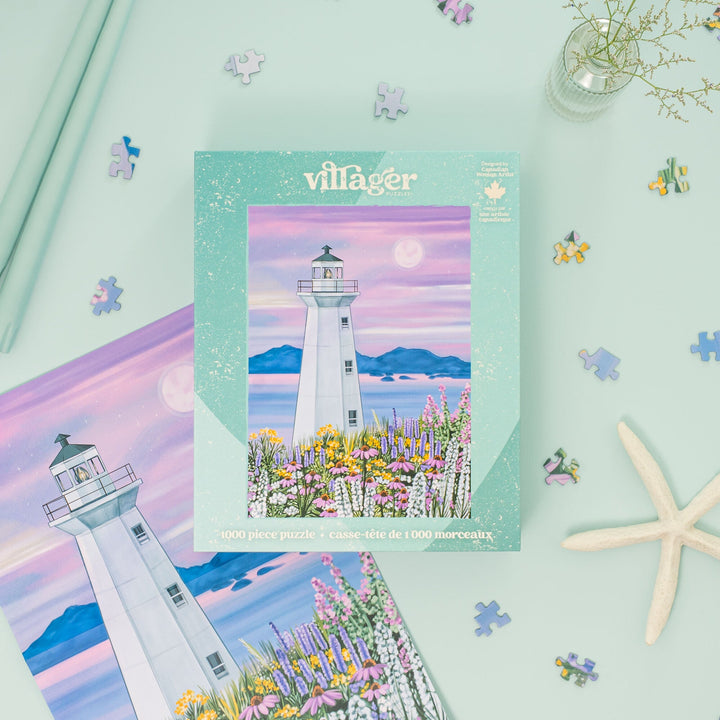 Harbour Lighthouse 1000 piece puzzle by Susie Armstrong for Villager Puzzles