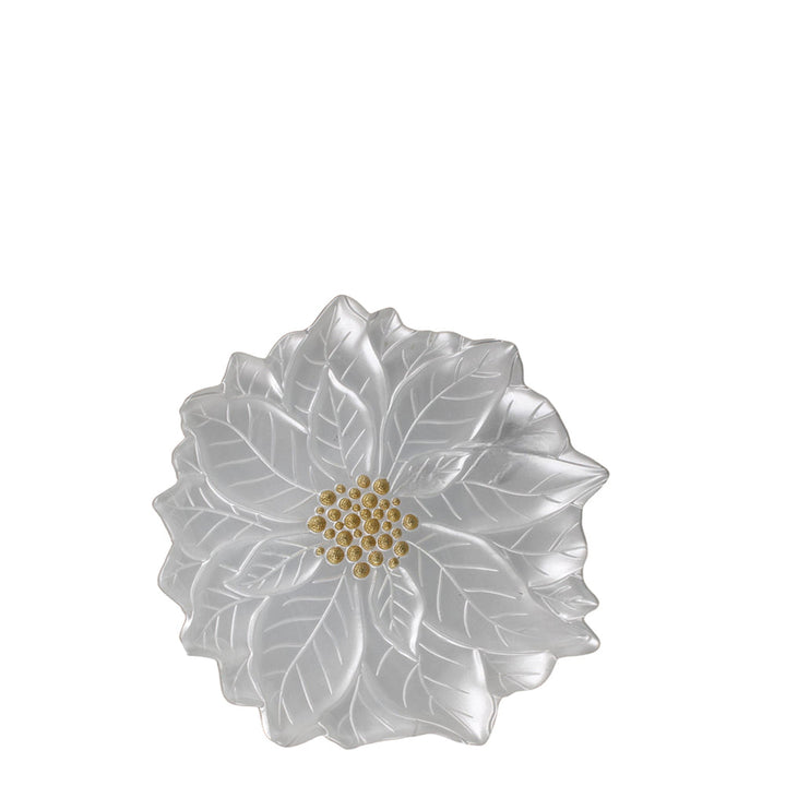 Poinsettia Glass Plate 23cm | White