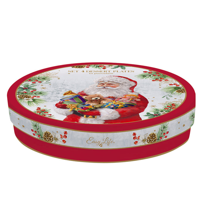 Santa is Coming Dessert Plates | Set of 4