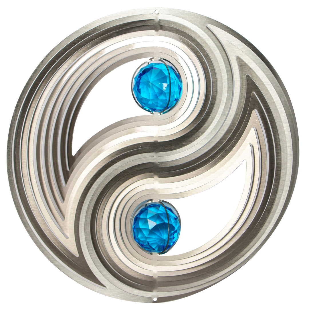 Yin &amp; Jang Lg Wind Spinner W Crystal