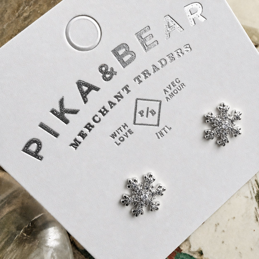 Beira snowflake stud earrings in silver